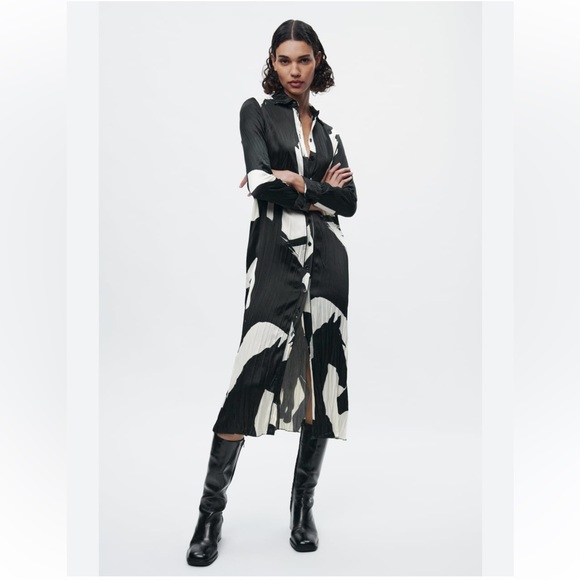 Zara Printed Shirt Dress - Picture 1 of 5